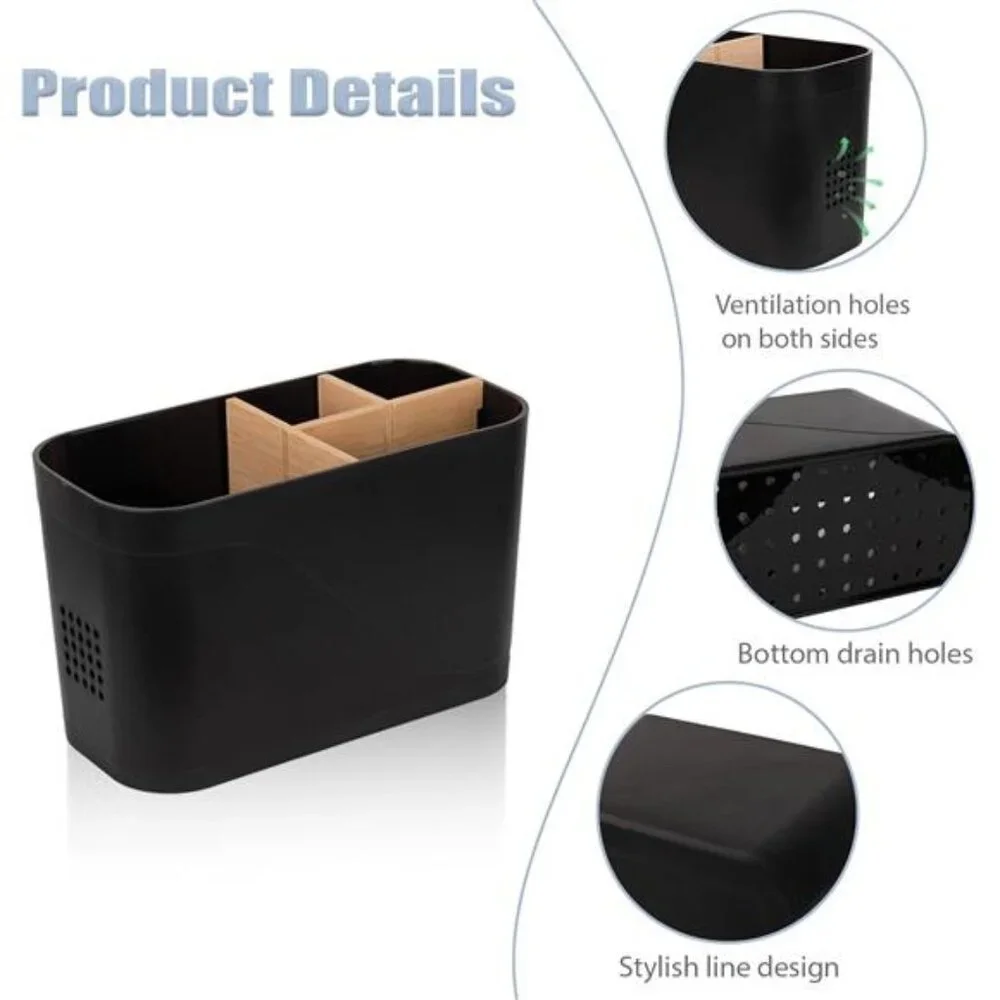 Toothbrush Holder Bathroom Organizer Electric Toothbrush Kids Countertop 4 Slot